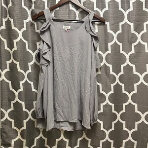 Cato Gray Ruffled Blouse